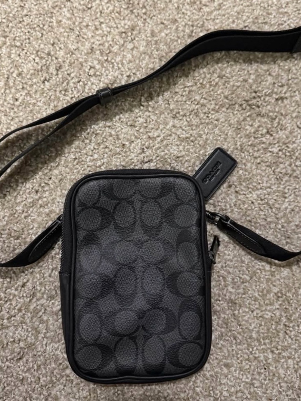 Coach Unisex Black Signature Crossbody Bag